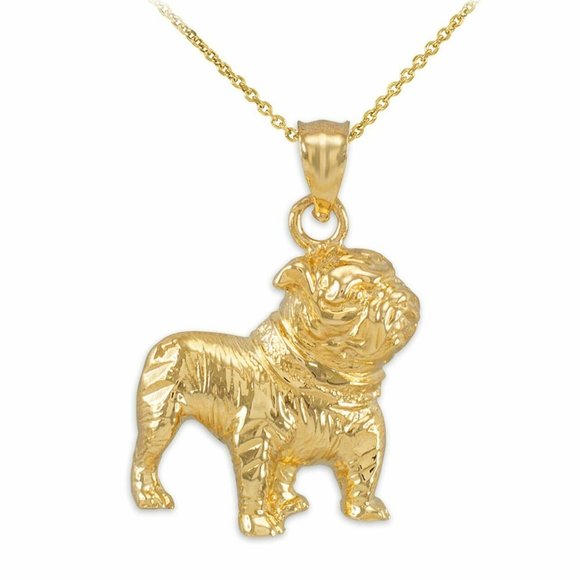 Gold Fresno State University FSU Bulldog Pendant